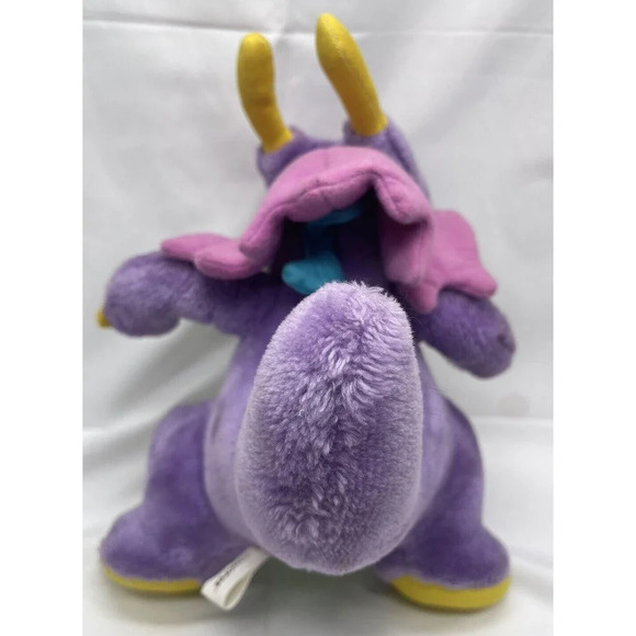 Vintage 1986 Commonwealth Tricertop Dinosnores Plush Rolling Ball Rattle Toy 12” - Picture 12 of 16